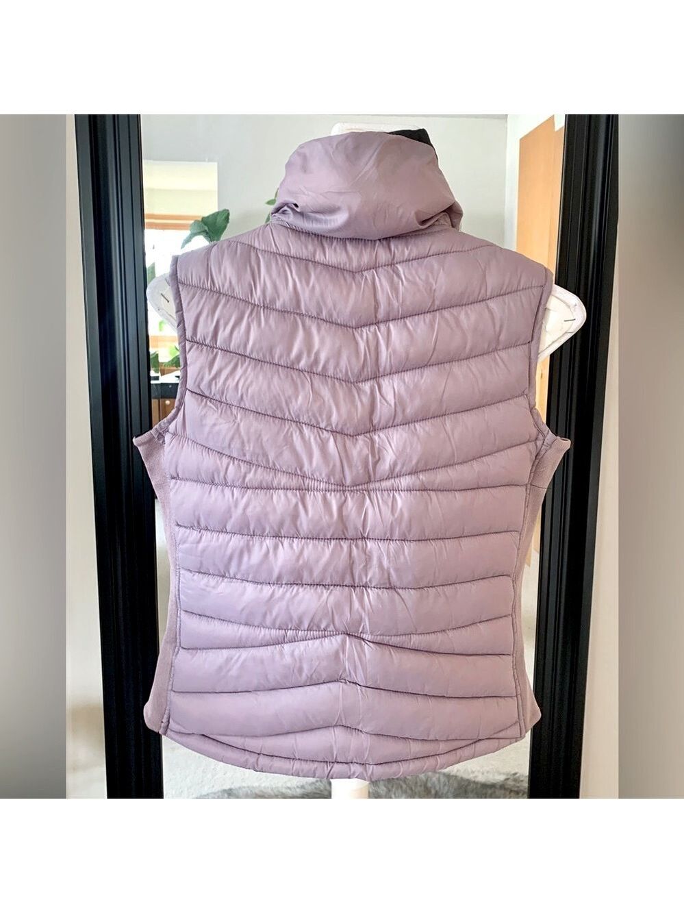 Love Me Now Lilac & Black Reversible Puffer Vest - Picture 3 of 5